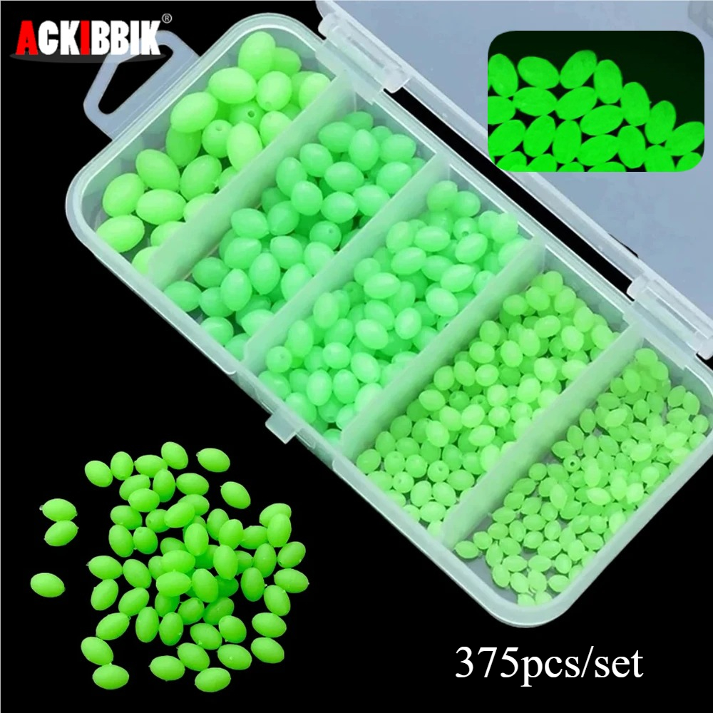 Fishing Lure Box - Ackibbik 375pcs/box Luminous Fishing Beads Sea