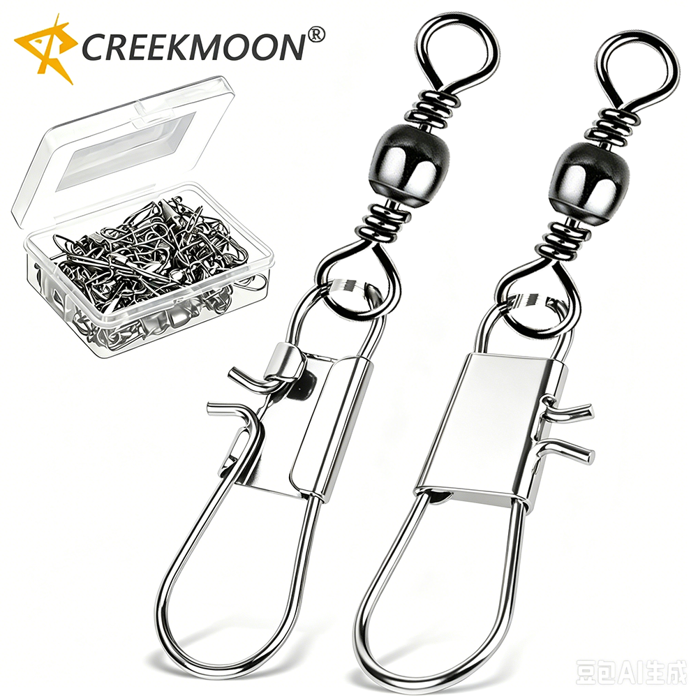 Fishing Lure Box - 50Pc/box Stainless Steel Swivels Fishing Connector