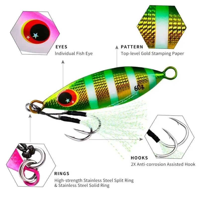 Inchiku Metal Jig Spoon Lure 6 - Fishing Lure Buzzbait review and price