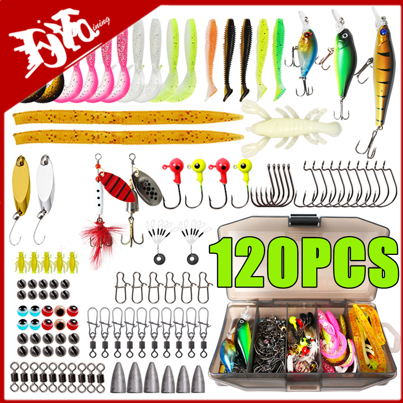 New 120PCS Fishing Lure Set So - Fishing Lure Spoon review and price