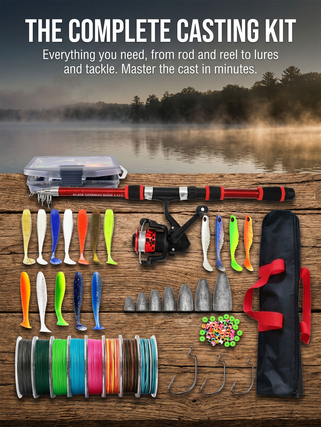 Fishing Rod Reel Combos Collap - Fishing Lure Spinner review and price